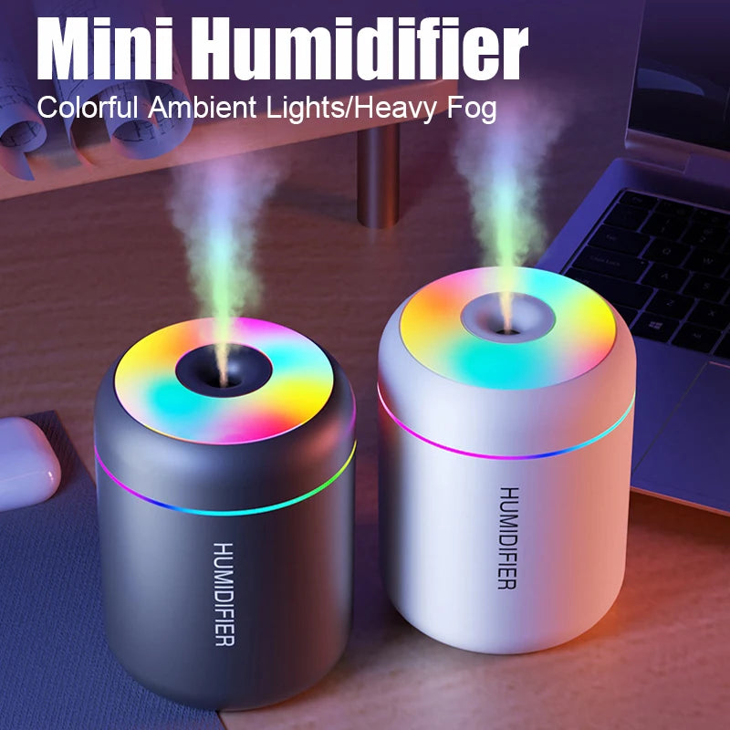 Mini umidificador de ar 180ml, difusor de aromas USB, purificador de óleos essenciais