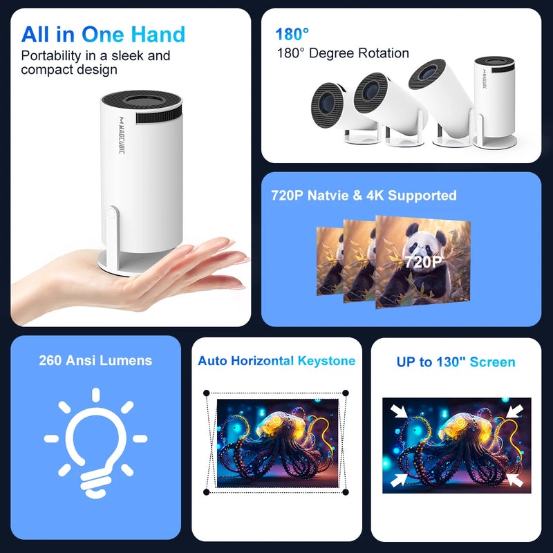 Projetor Magcubic HY300 PRO 4K Android 11 Dual Wifi6 260ANSI