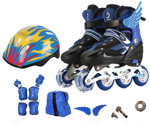 Patins infantis ajustáveis de roda única PU