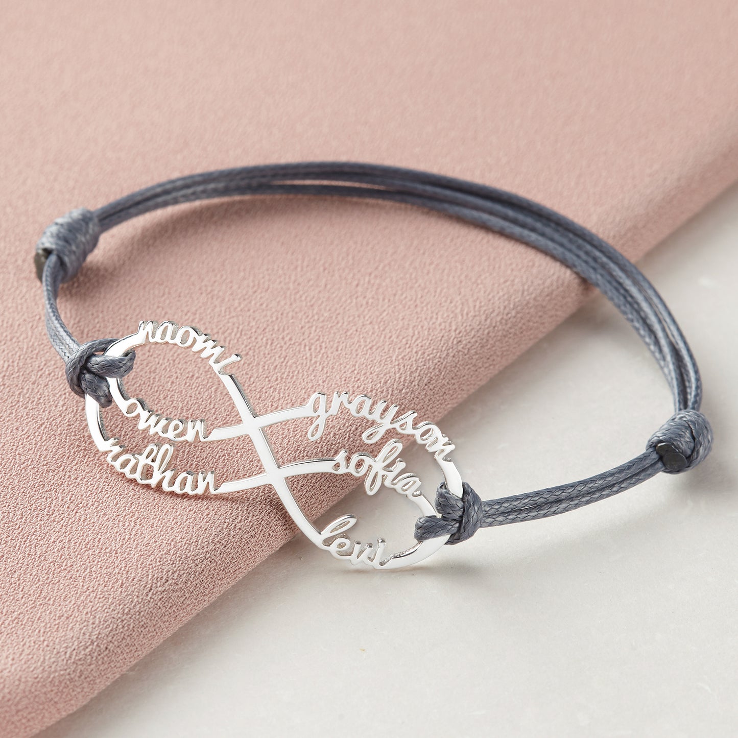 Pulseira de mãe com nomes de filhos, Pulseira de infinito com nomes, Joias de mãe