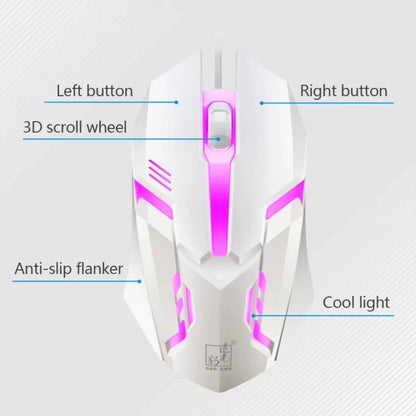 Conjunto de teclado e mouse para jogos Ninja Dragons White Knight