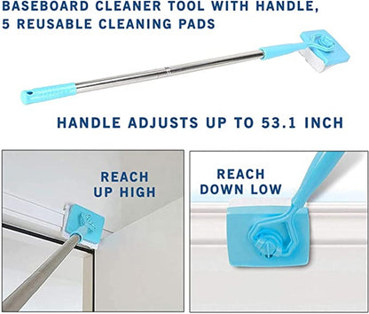 Baseboard Buddy Escova de limpeza universal retrátil para uso doméstico