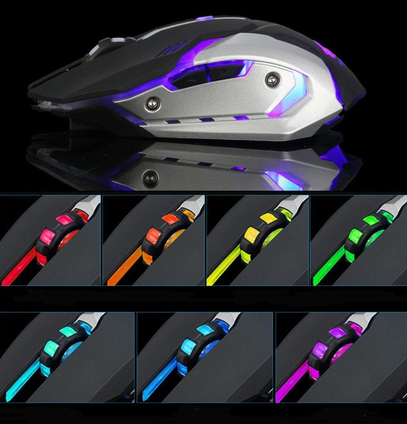 Mouse gamer LED silencioso sem fio Ninja Dragon Stealth 7