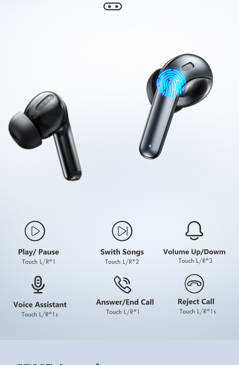 Fones de ouvido LED TWS Bluetooth 5.0 para Huawei e iPhone
