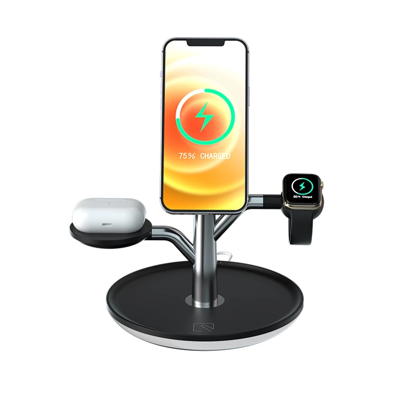 Suporte universal de carregamento sem fio para iPhone, Apple Watch e AirPods
