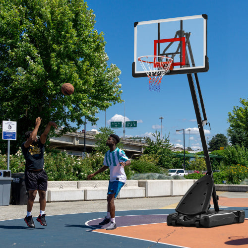 Sistema de cesta de basquete com altura ajustável de 7,5 a 10 pés