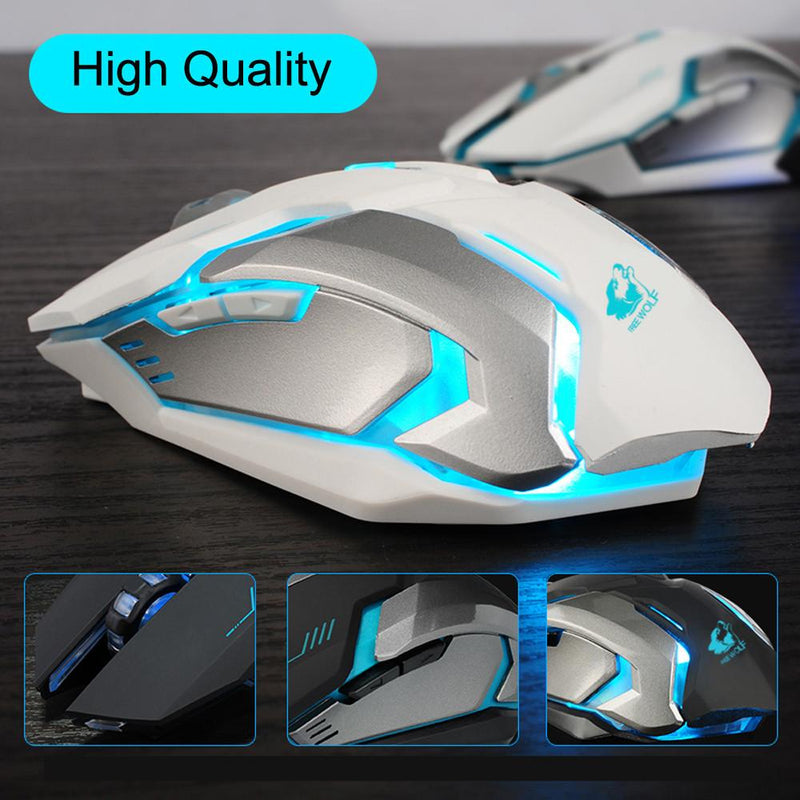 Mouse gamer LED silencioso sem fio Ninja Dragon Stealth 7