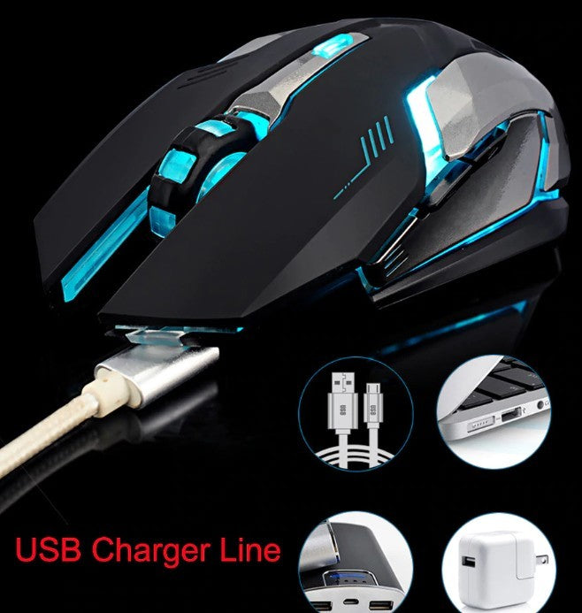 Mouse gamer LED silencioso sem fio Ninja Dragon Stealth 7