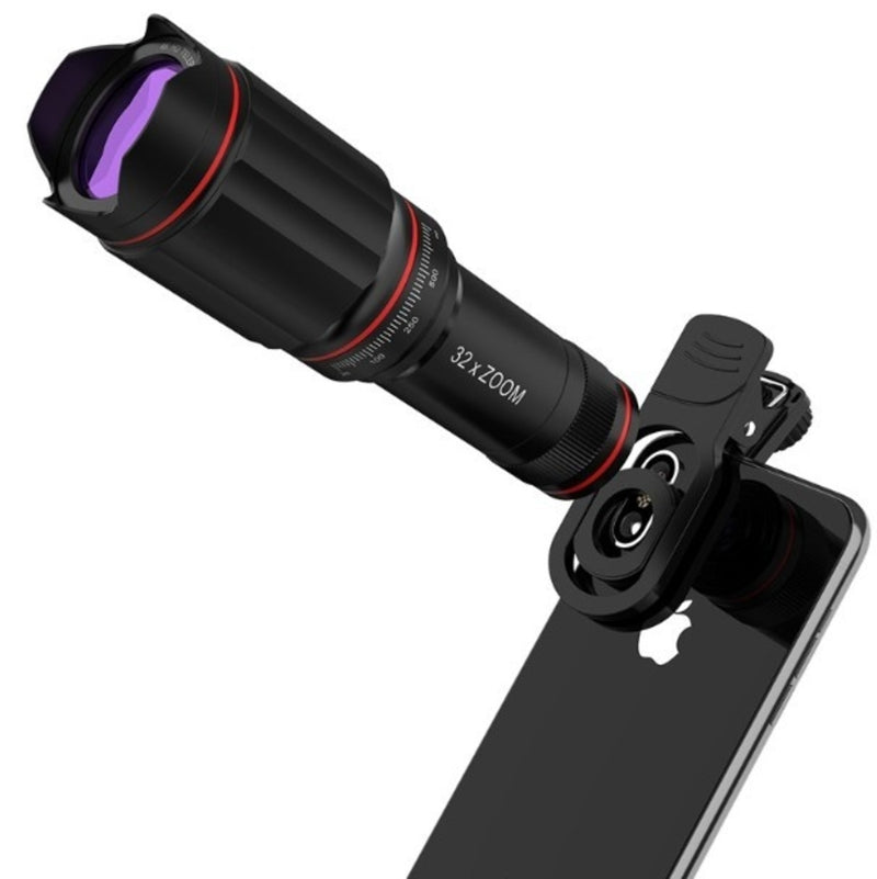 Conjunto de lentes para câmera de celular com telescópio Ultra Crystal HD com zoom de 32x