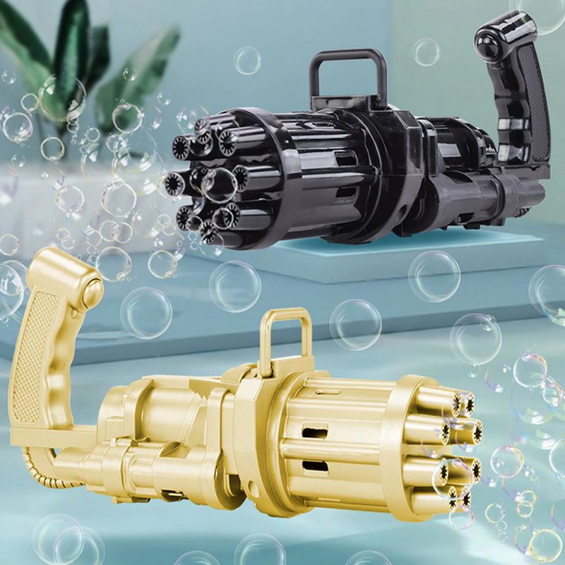 Máquina de bolhas de água com sabão de verão Gatling Bubble Gun Toys