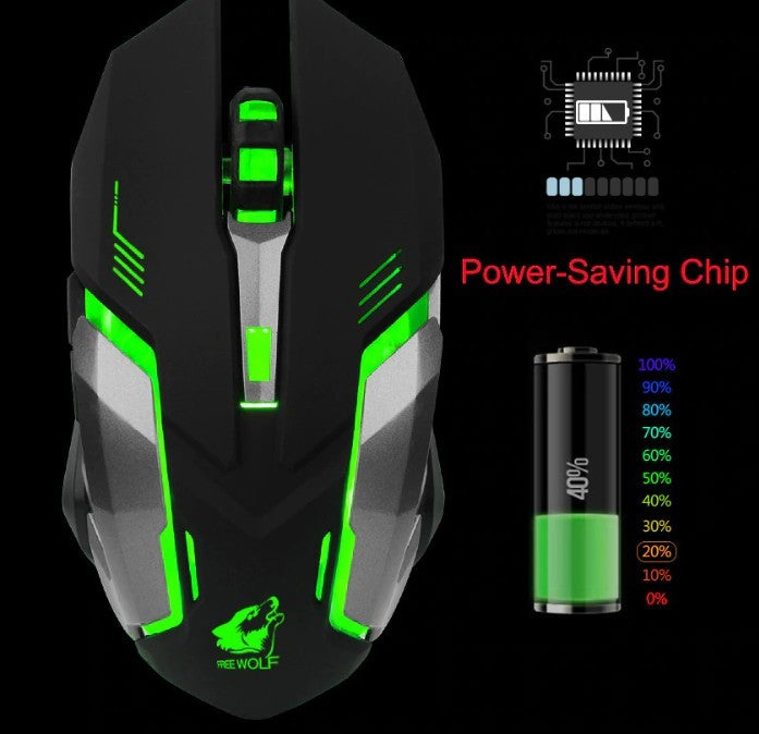 Mouse gamer LED silencioso sem fio Ninja Dragon Stealth 7