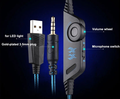 Fone de ouvido gamer LED Ninja Dragon G9300 com microfone