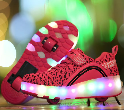 Tênis Patins Ultraleves, Luminosos e Recarregáveis
