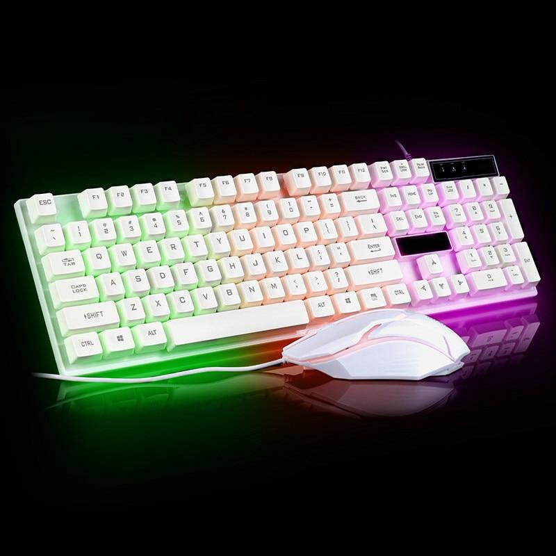 Conjunto de teclado e mouse para jogos Ninja Dragons White Knight